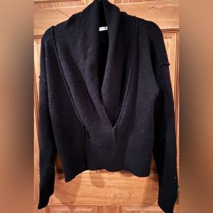 Women's Small We the Free Blue Faux Wrap Sheila Knit Sweater
